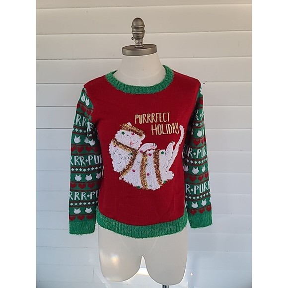 It's Our Time Christmas Cat Sweater - Picture 1 of 10